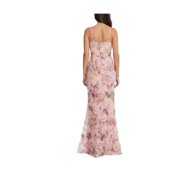 Dress the population Giovanni ruffled Maxi dress blush multi XXL - Picture 3 of 13